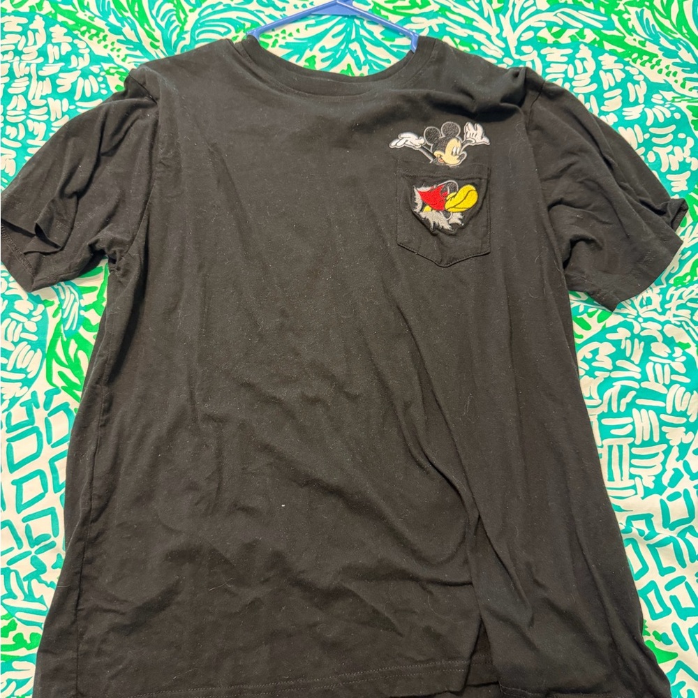 Disney Black T-Shirt with Mickey Mouse Accent